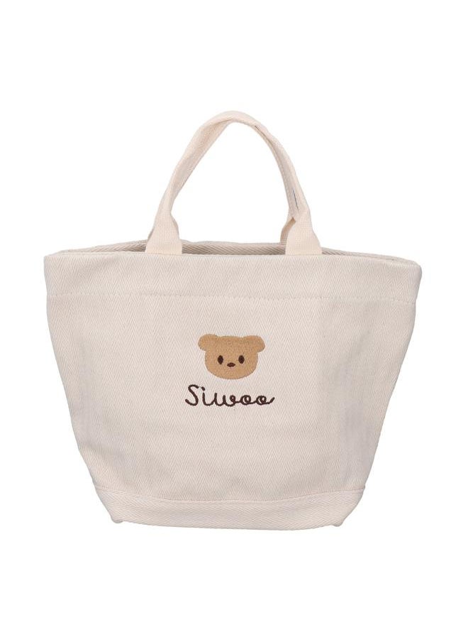 Travel Bag Canvas Large Capacity Cute Bear Pattern Stylish Washable Mom Daddy Bag for Sports Beach