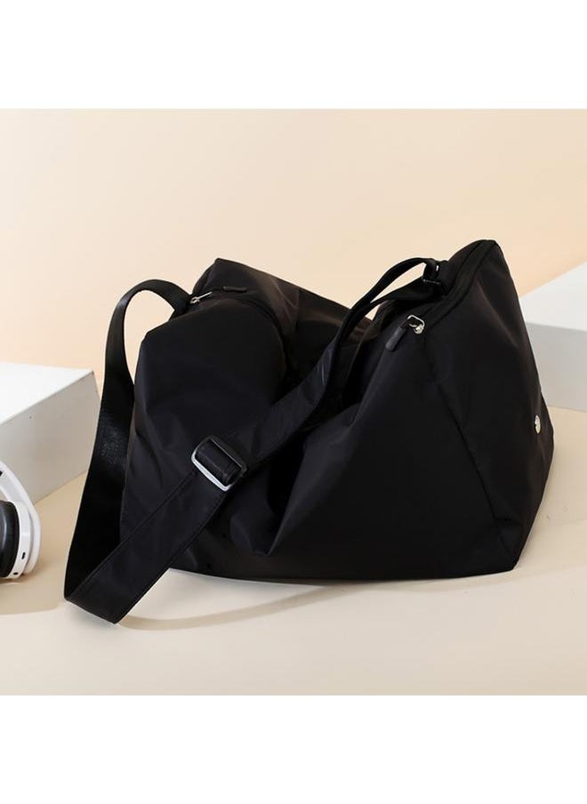 Women Men Gym Exercise Dry Wet Separation Handbag Training Workout Shoulder Bag (Black)