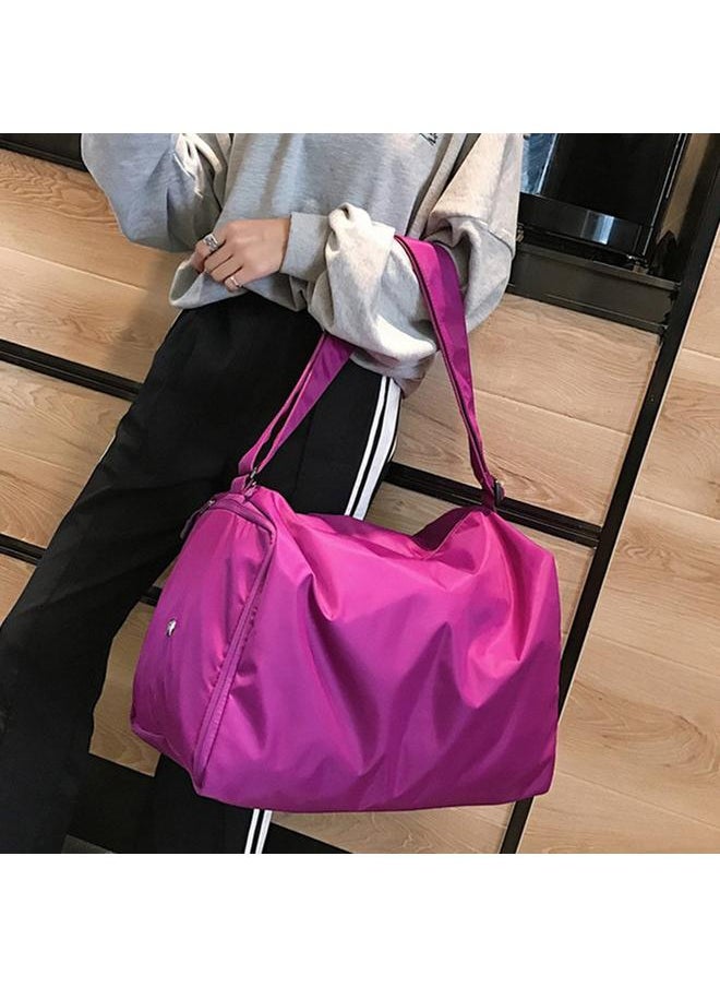 Women Men Gym Exercise Dry Wet Separation Handbag Training Workout Shoulder Bag (Purple)