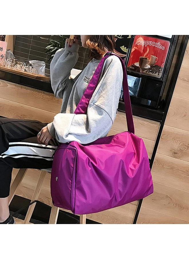 Women Men Gym Exercise Dry Wet Separation Handbag Training Workout Shoulder Bag (Purple)