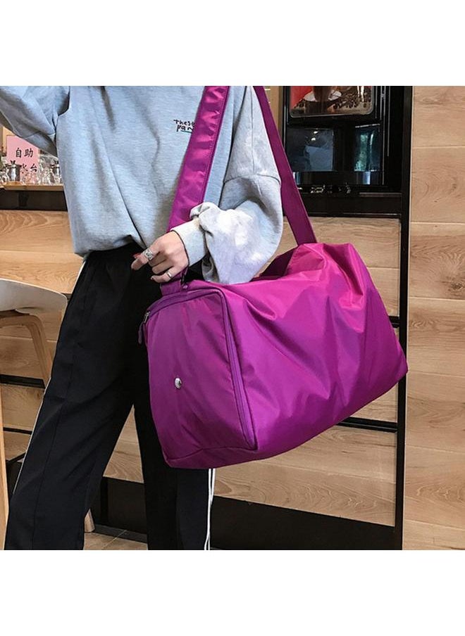 Women Men Gym Exercise Dry Wet Separation Handbag Training Workout Shoulder Bag (Purple)