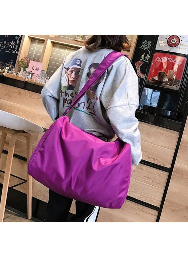Women Men Gym Exercise Dry Wet Separation Handbag Training Workout Shoulder Bag (Purple)