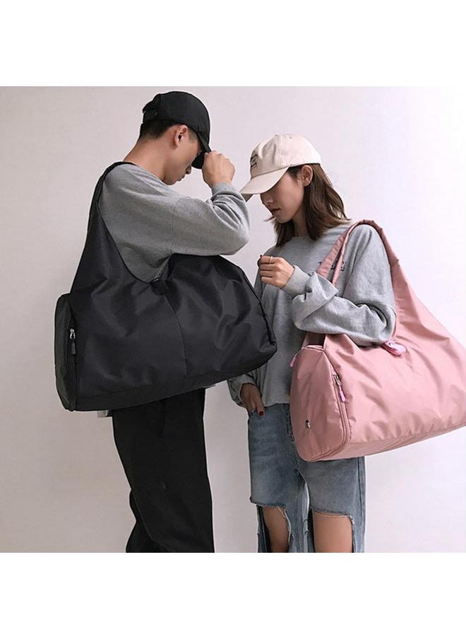 Oxford Shoulder Bag Casual Outdoor Training Yoga Sport Travel Bag Handbag Tote (Pink)