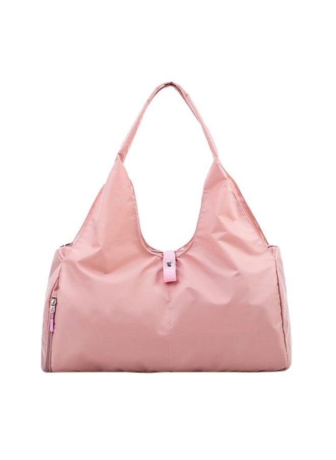 Oxford Shoulder Bag Casual Outdoor Training Yoga Sport Travel Bag Handbag Tote (Pink)
