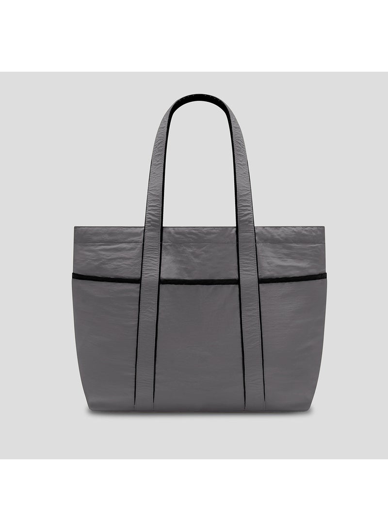 Fashionable 20L Tote Bag Waterproof Casual Commuter Shoulder Handbag Day and night gray