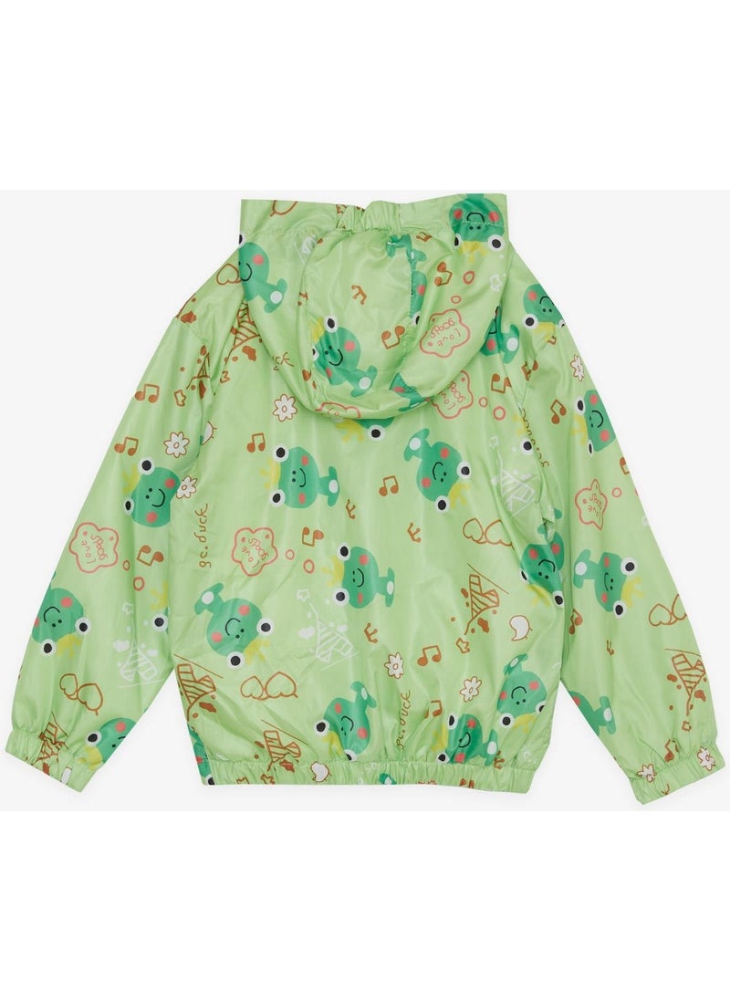 Girls & Boys Boy's Raincoat Prince Frog Patterned 1-5 Years, Pistachio Green