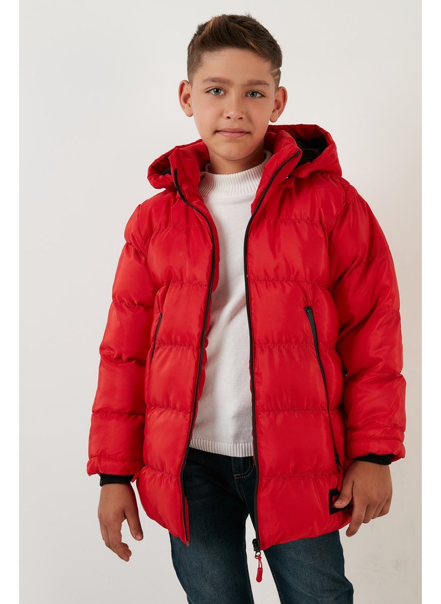 Plush Lined Removable Hooded Puffer Coat Boys' Coat 5763038