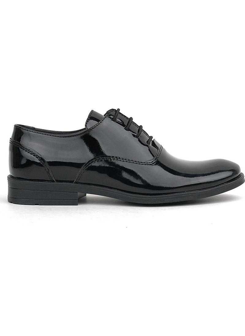 Smokin Black Patent Leather Lace-Up Kids Classic Shoes