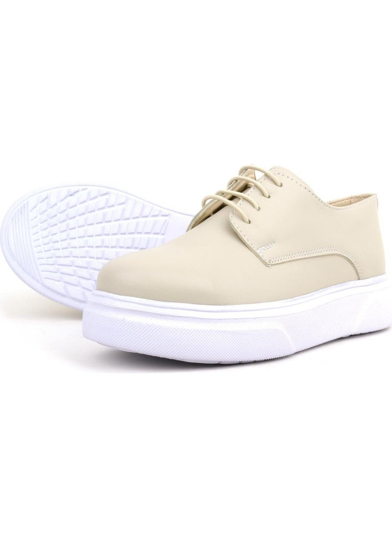 Derby Cream Skin High Sole Kids Classic Shoes