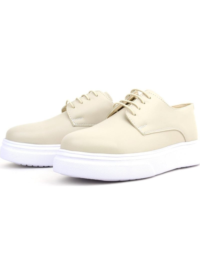Derby Cream Skin High Sole Kids Classic Shoes