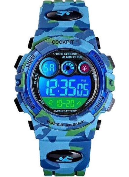 CK-5547DBE Digital Camouflage Silicone Band Children's Wristwatch