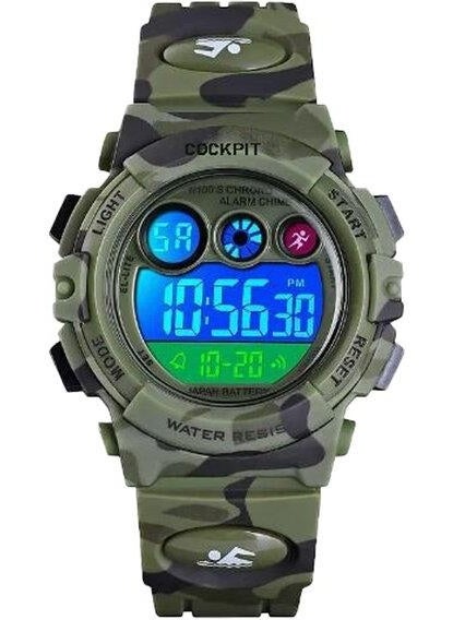 CK-5547GN Digital Camouflage Silicone Band Children's Wristwatch