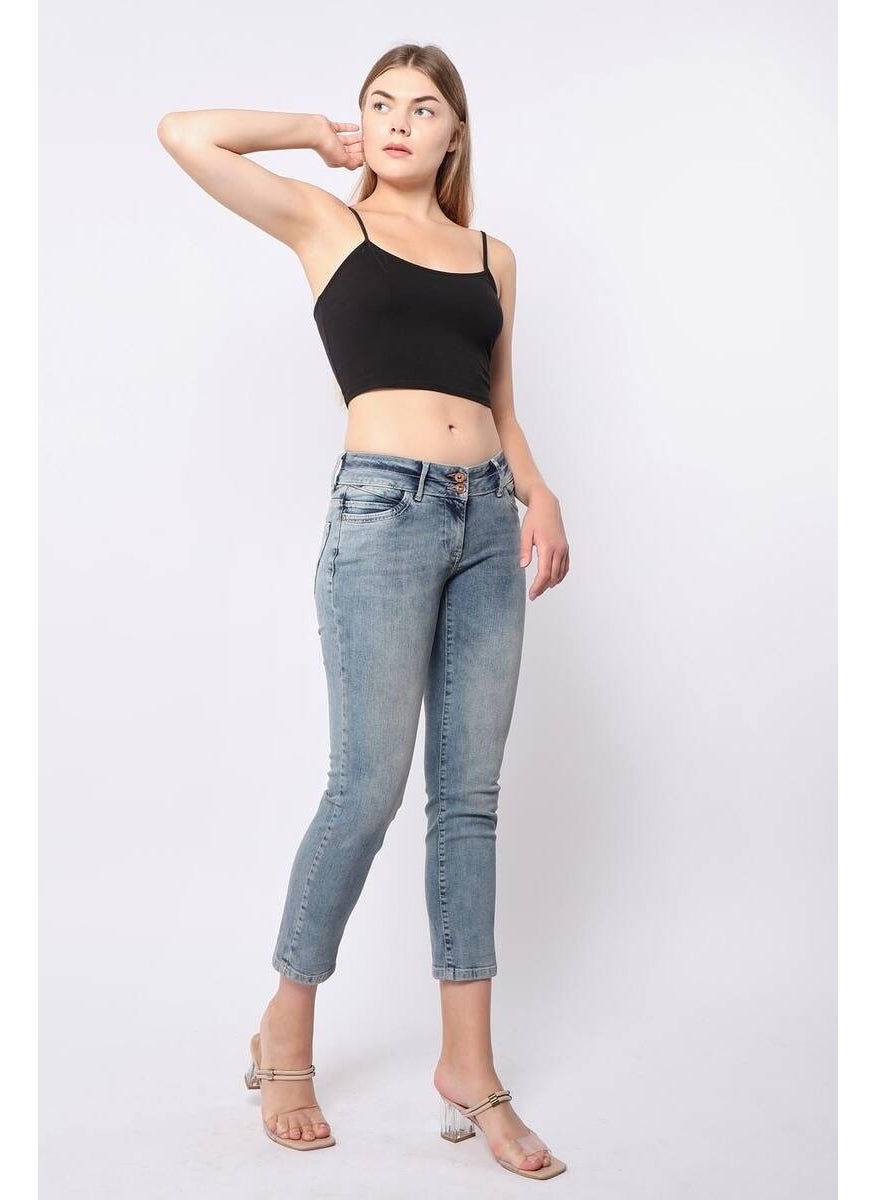 Women's Low Waist Blue Jeans