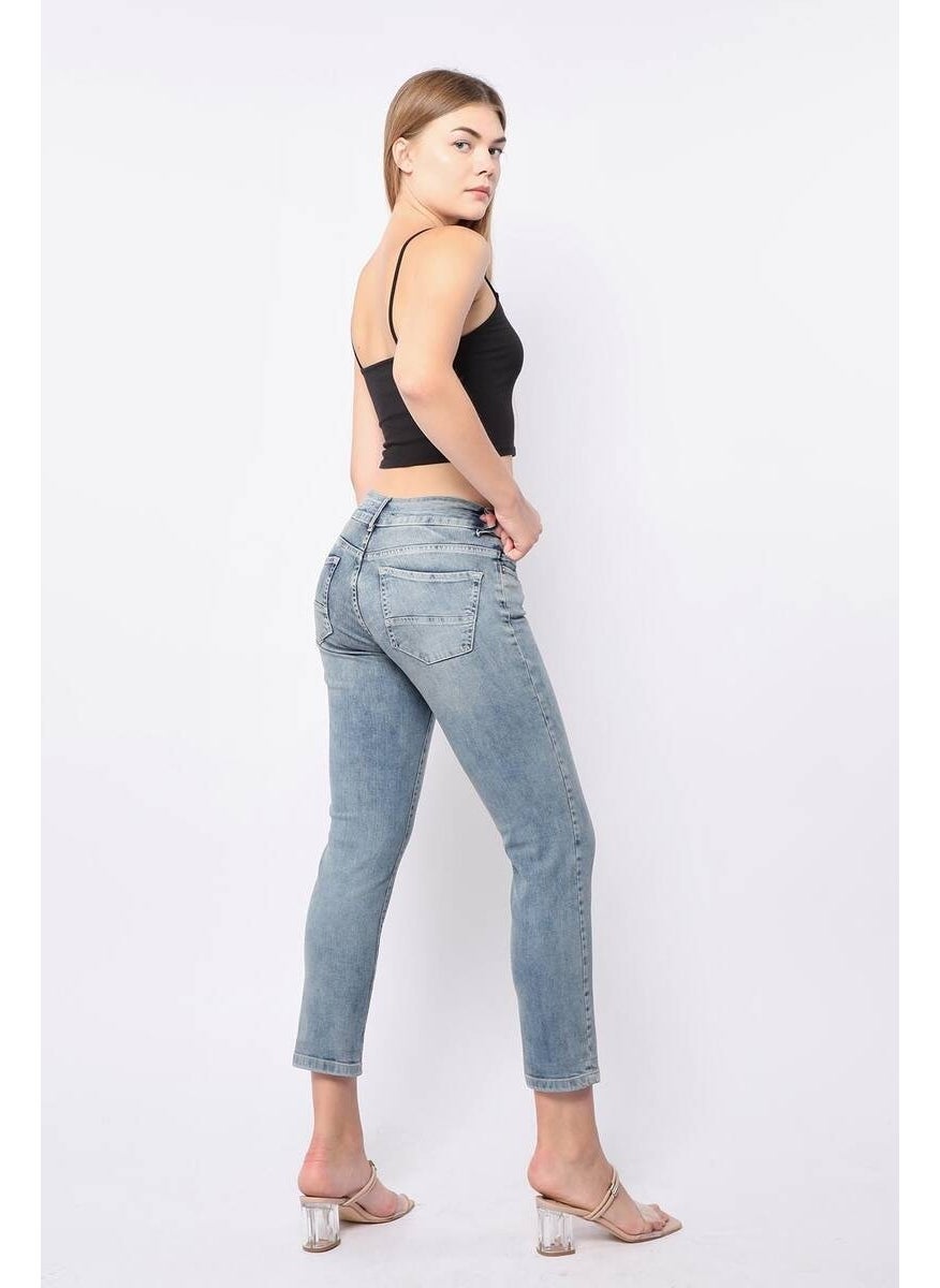 Women's Low Waist Blue Jeans