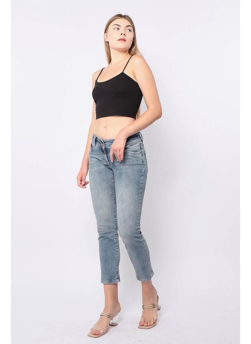 Women's Low Waist Blue Jeans
