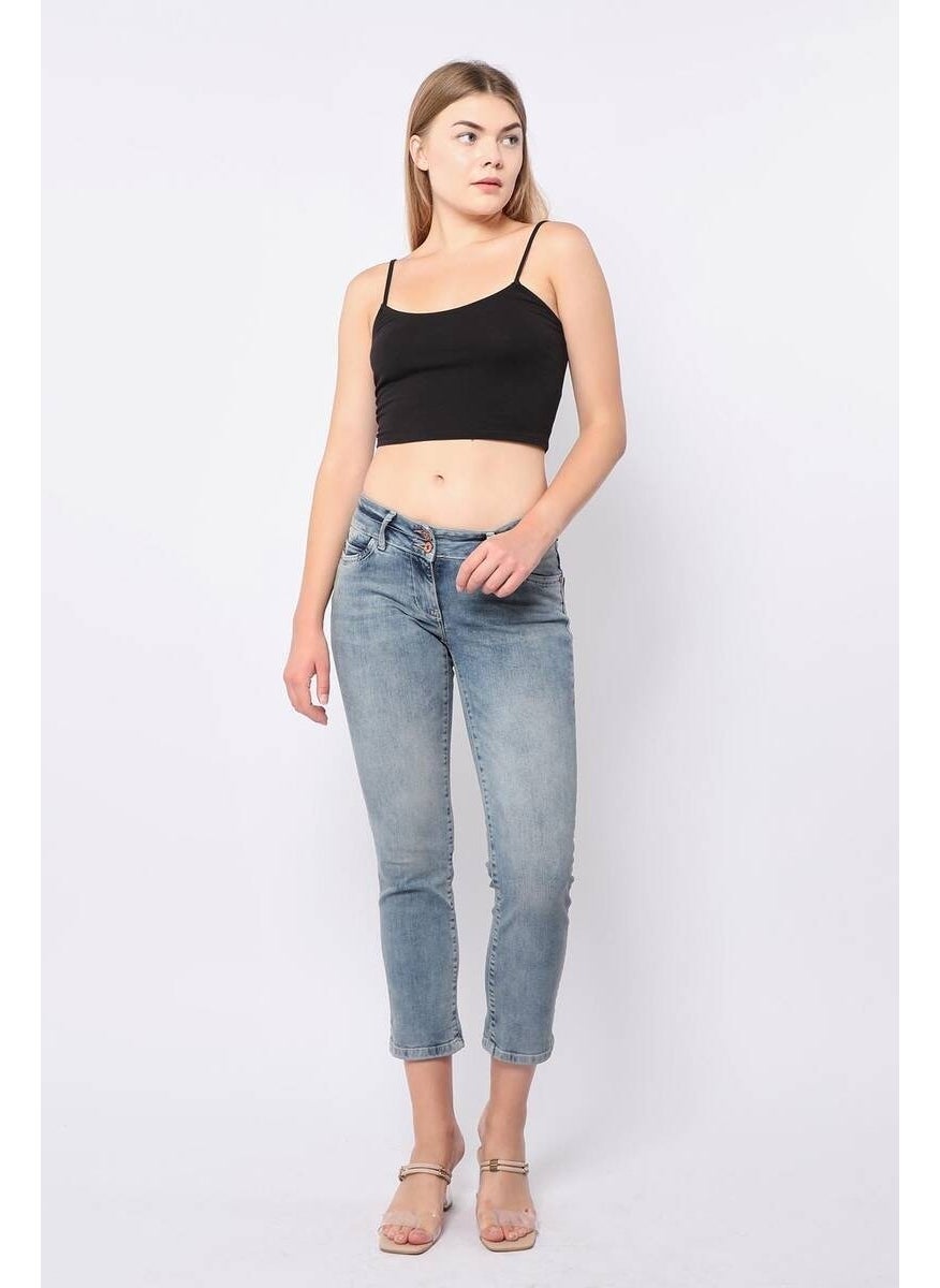 Women's Low Waist Blue Jeans