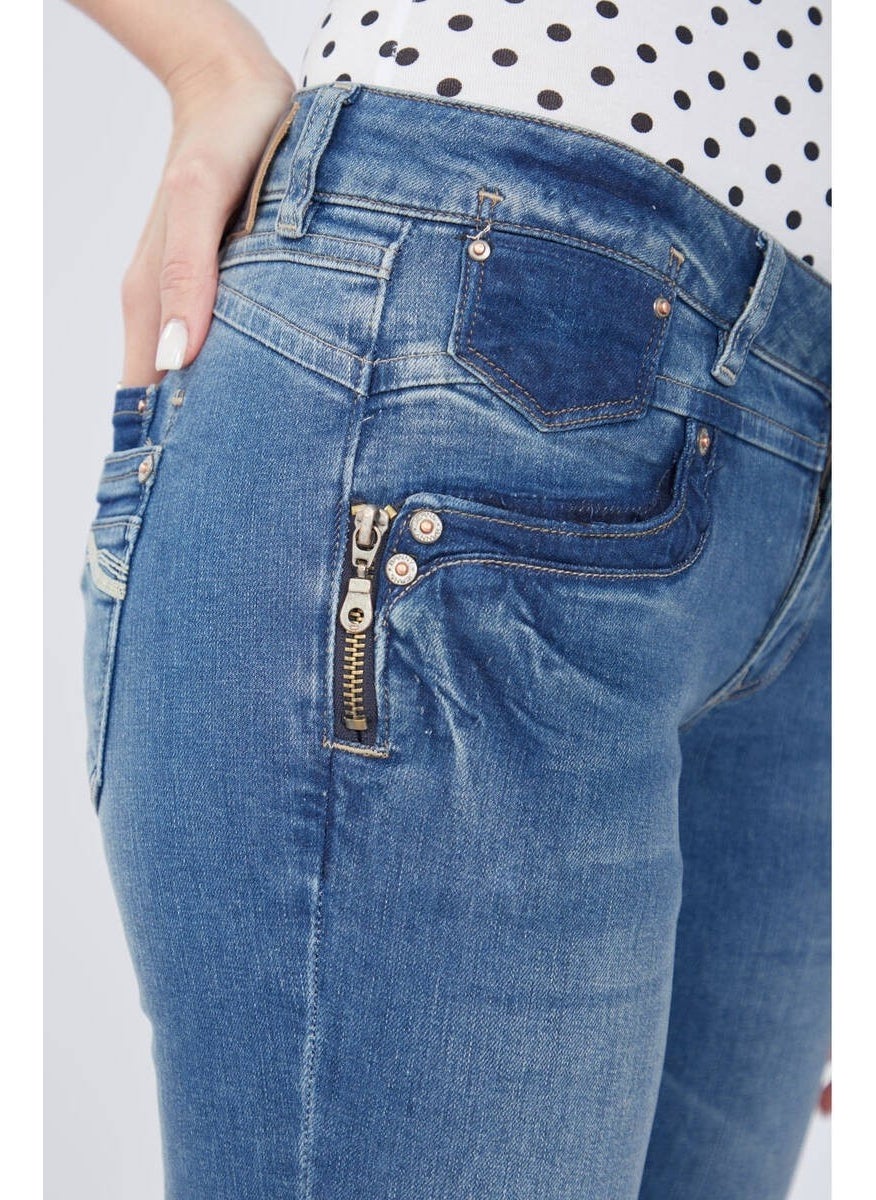 Zipper Detailed Women's Jeans