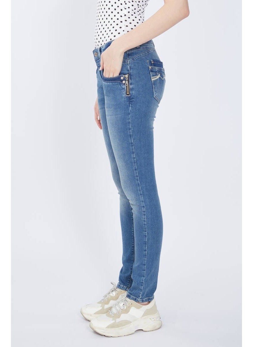 Zipper Detailed Women's Jeans
