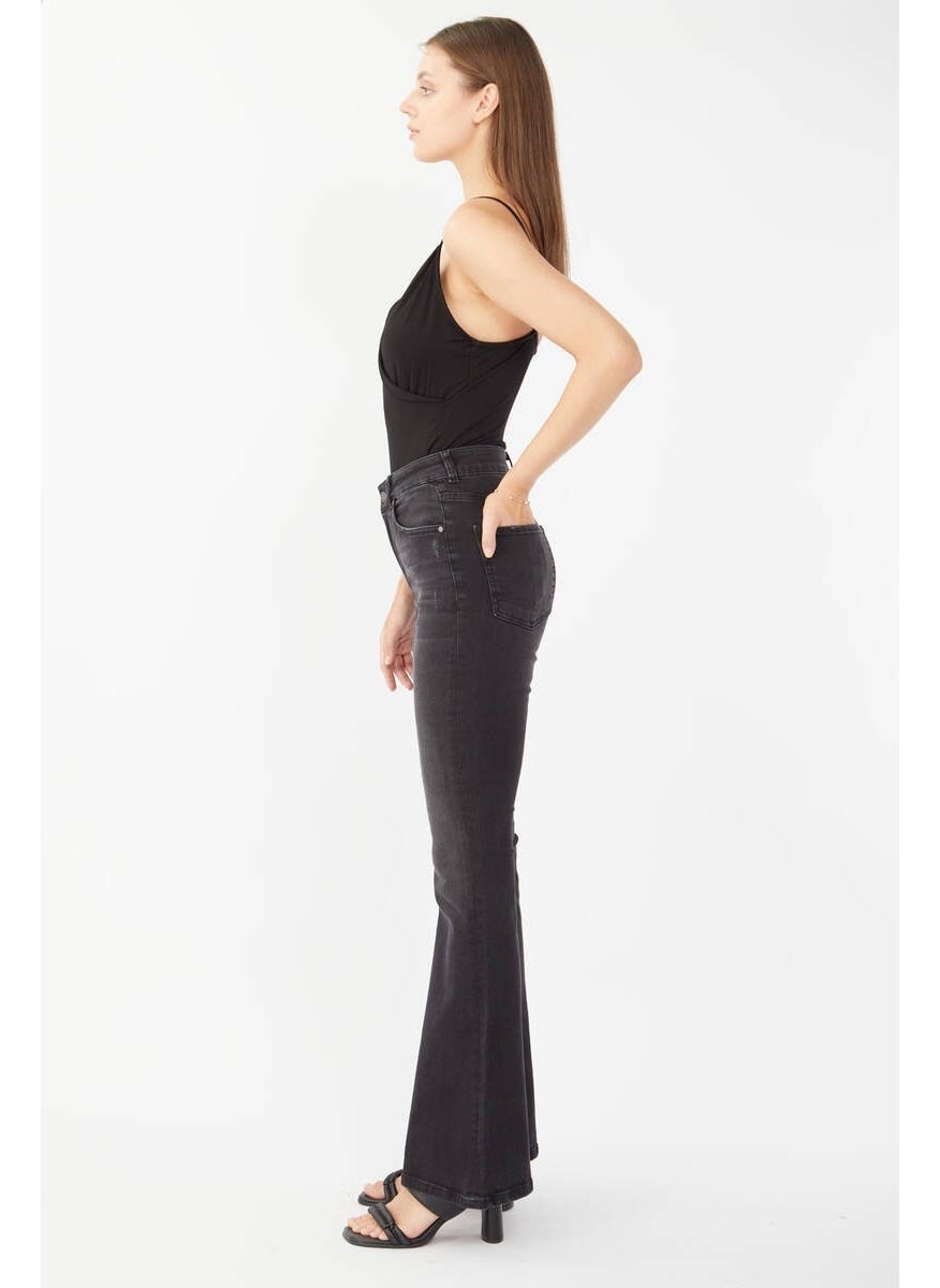 Women's Anthracite Spanish Leg Jeans