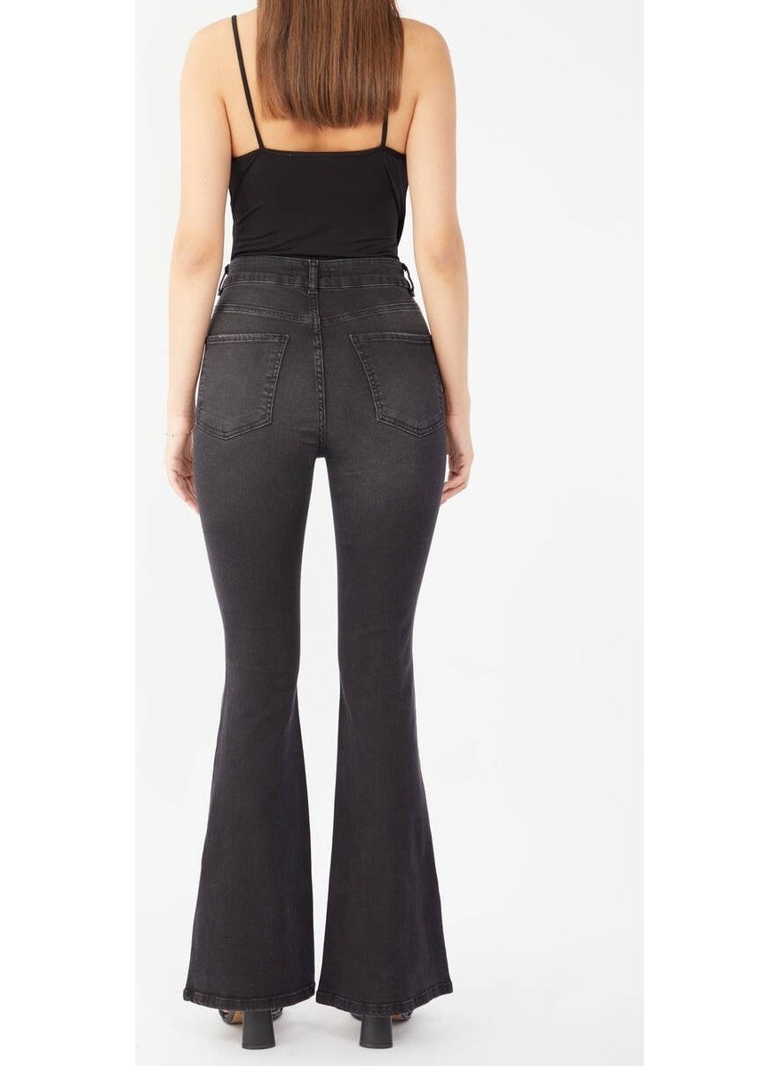 Women's Anthracite Spanish Leg Jeans