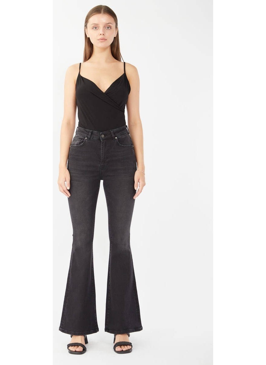 Women's Anthracite Spanish Leg Jeans