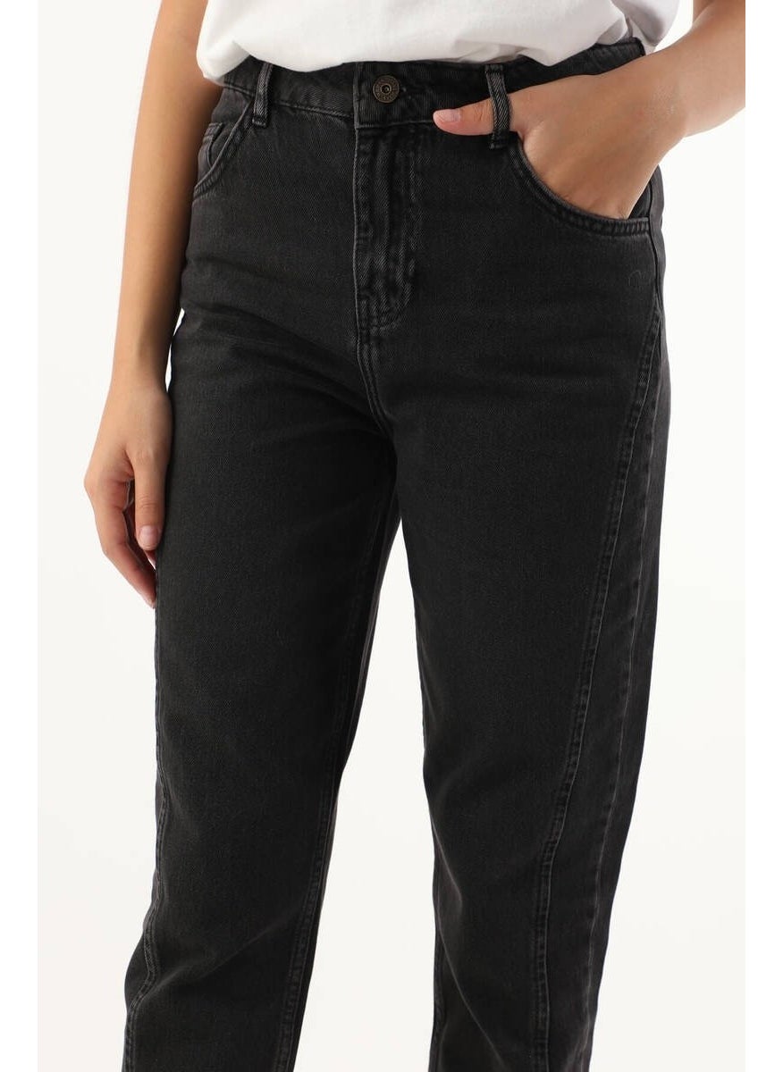 Women High Waist Jeans Black