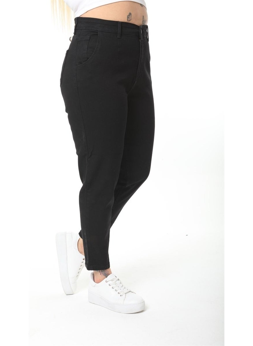 Women's Plus Size Pleated Mom Jeans C600