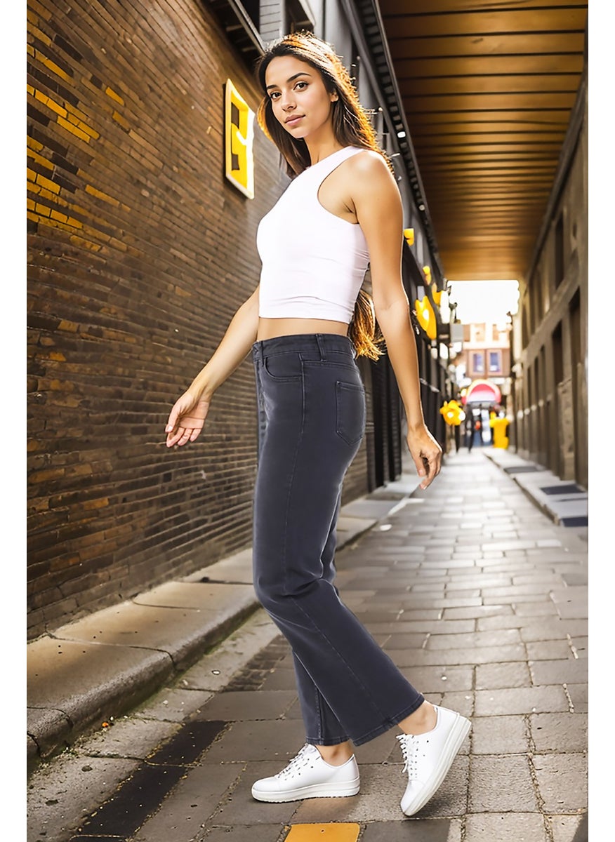 Women's High Waist Casual Jeans Plus Size Jeans - C602