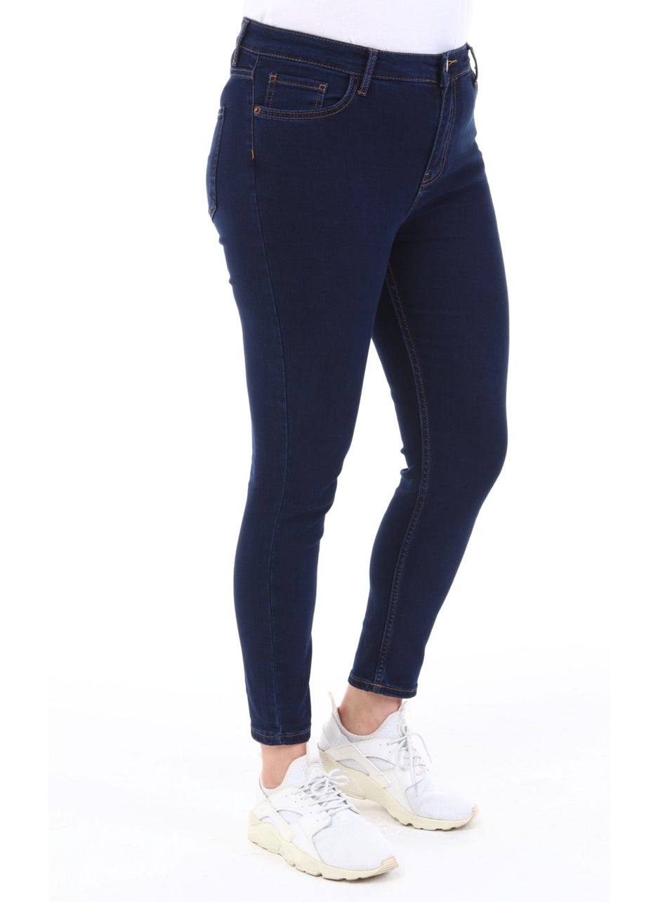 Women's Parlament Blue High Waist Jeans Skinny Fit Jeans Plus Size - C597