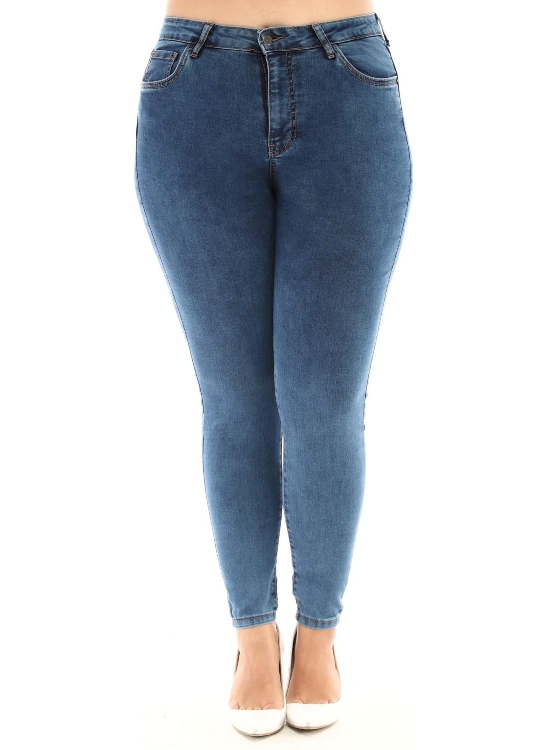 Women High Waist Skinny Fit Jeans Plus Size Denim Pantsc597