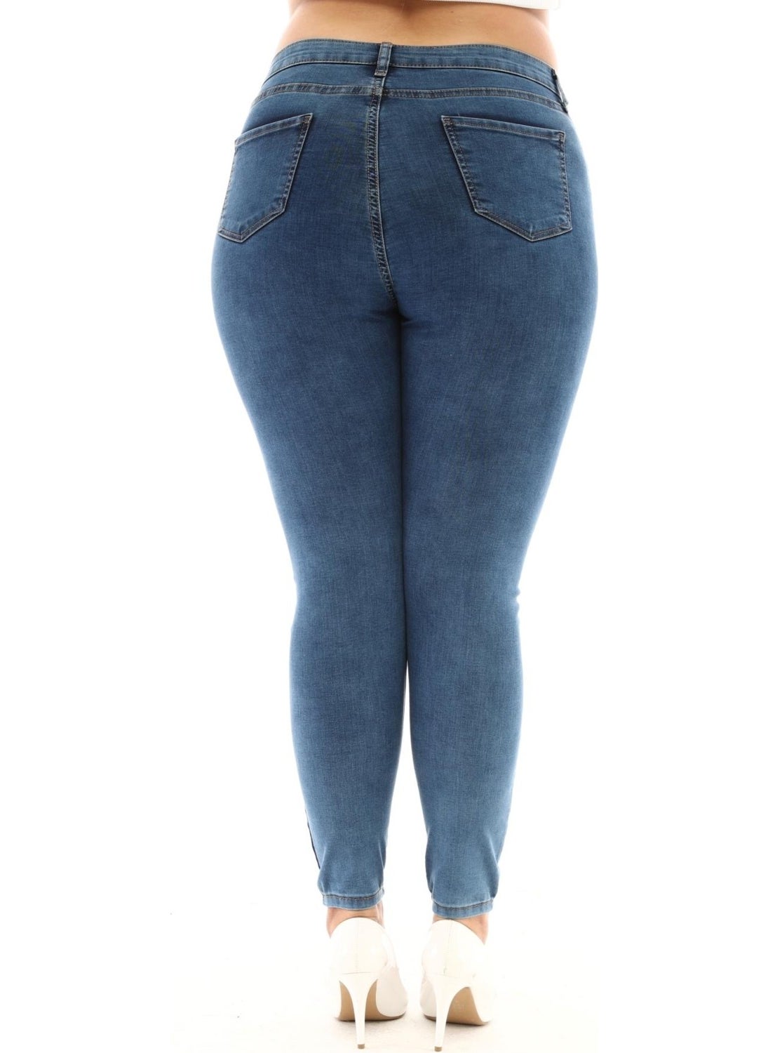 Women High Waist Skinny Fit Jeans Plus Size Denim Pantsc597