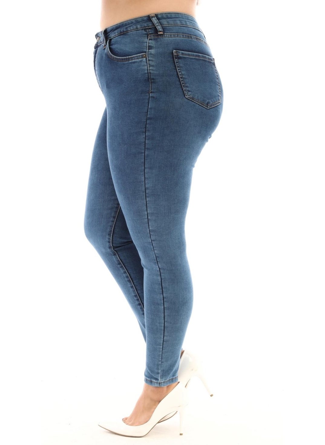 Women High Waist Skinny Fit Jeans Plus Size Denim Pantsc597