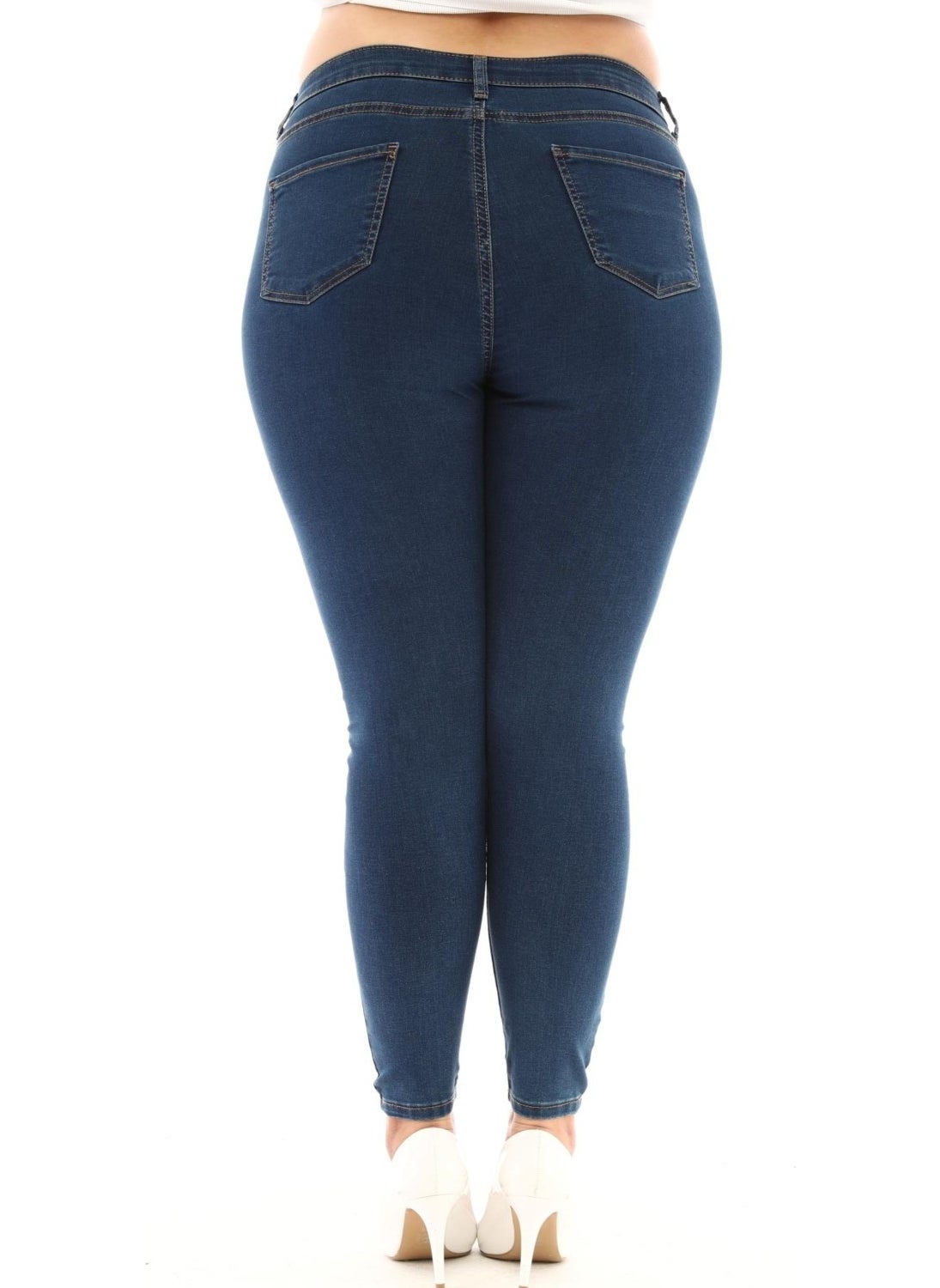 Women High Waist Skinny Fit Jeans Plus Size Denim Pantsc597