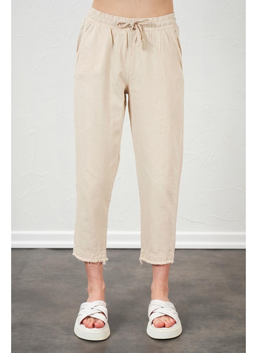 Women's Stone Leg Dirty Stitched Gabardine Trousers