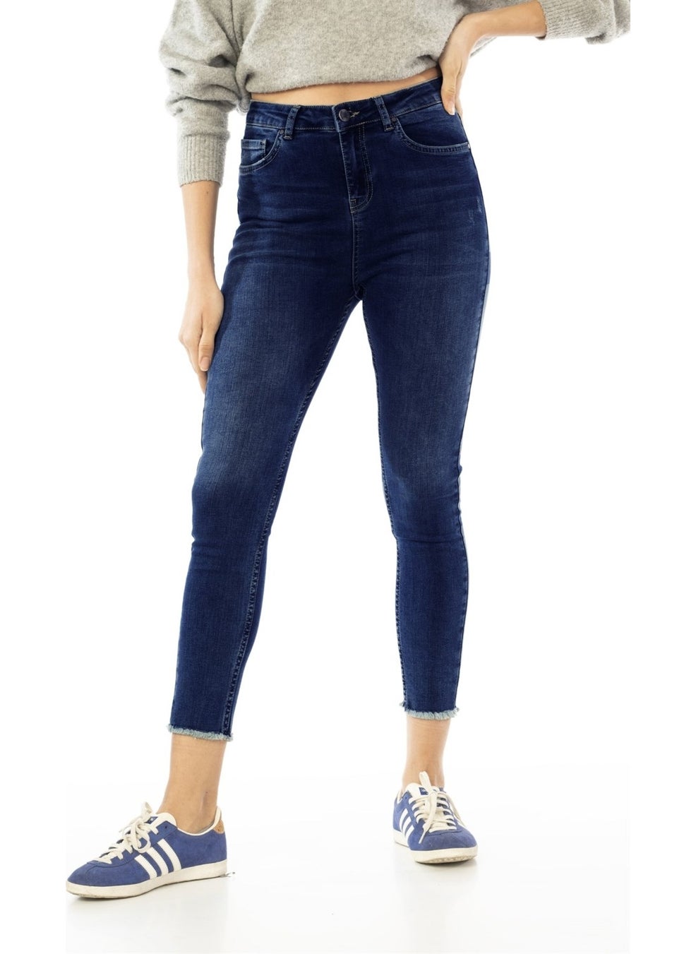 Blue High Waist Skinny Jeans C596