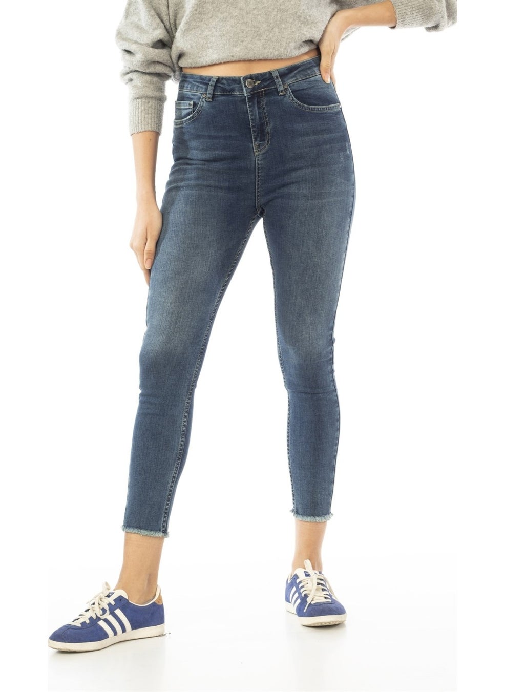 Blue High Waist Skinny Jeans C596