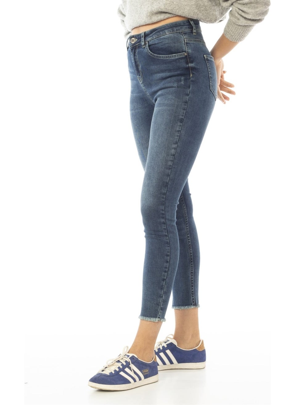 Blue High Waist Skinny Jeans C596