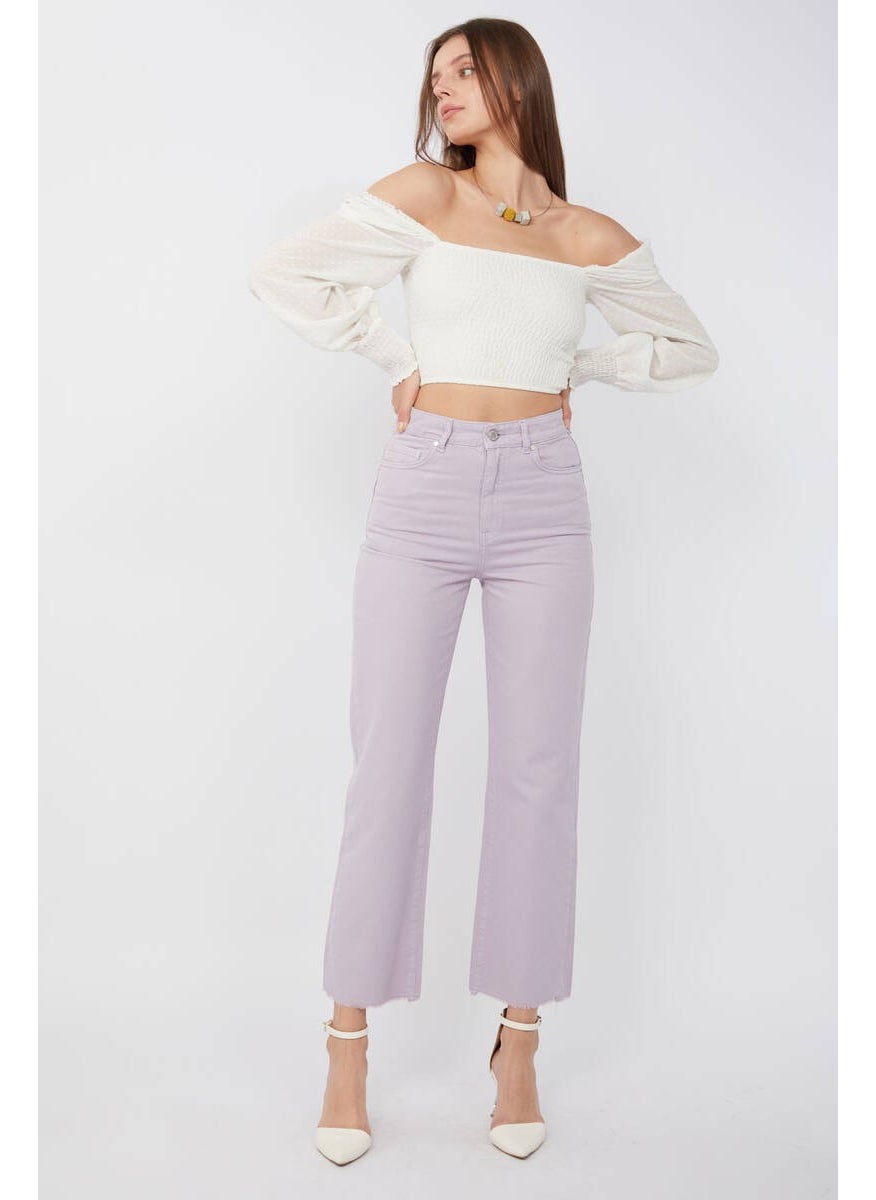 Women's Basic Cut Leg Jeans Lilac
