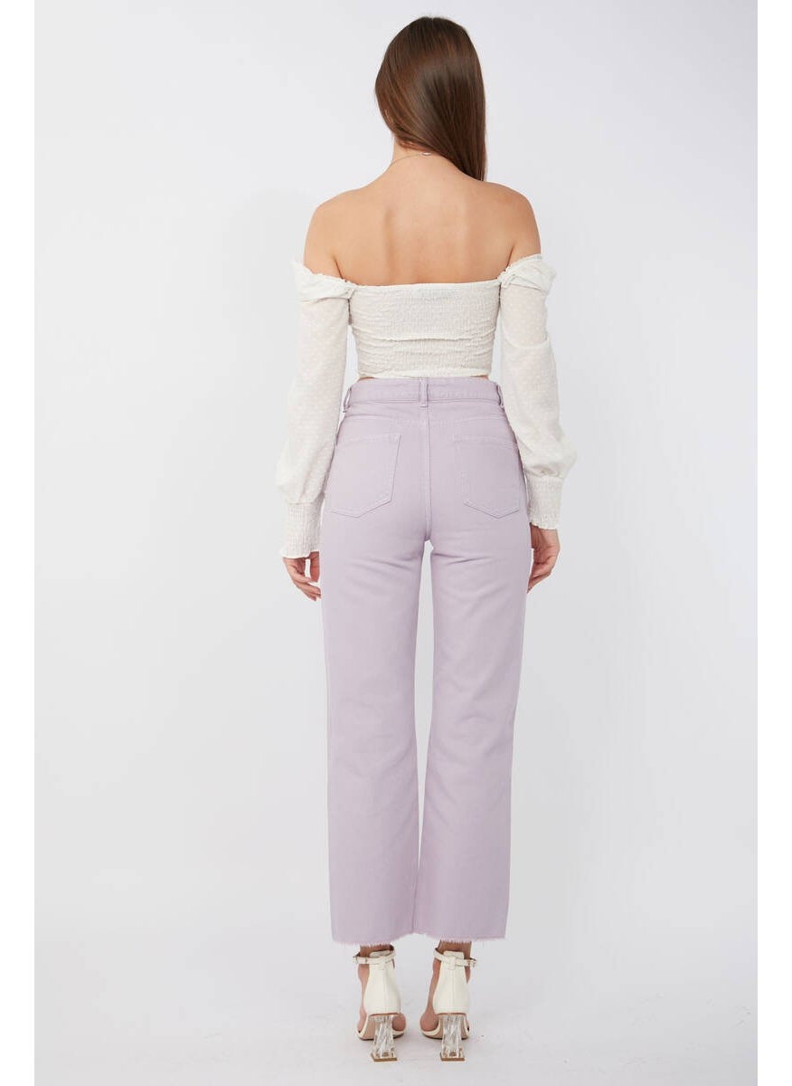 Women's Basic Cut Leg Jeans Lilac