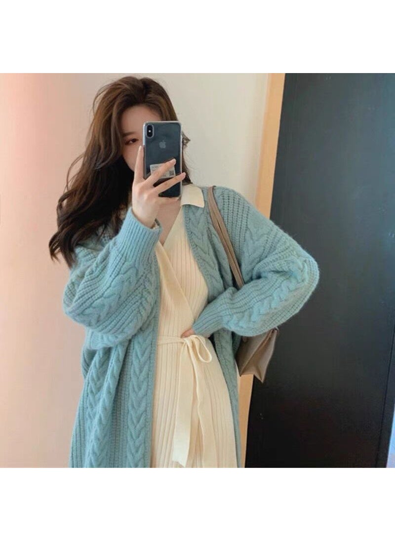 Womens Sweater Jacket Dress Set Loose-fit Knitted Cardigan Base Layer Top Fashionable Womens Clothing Apricot [Coat]]