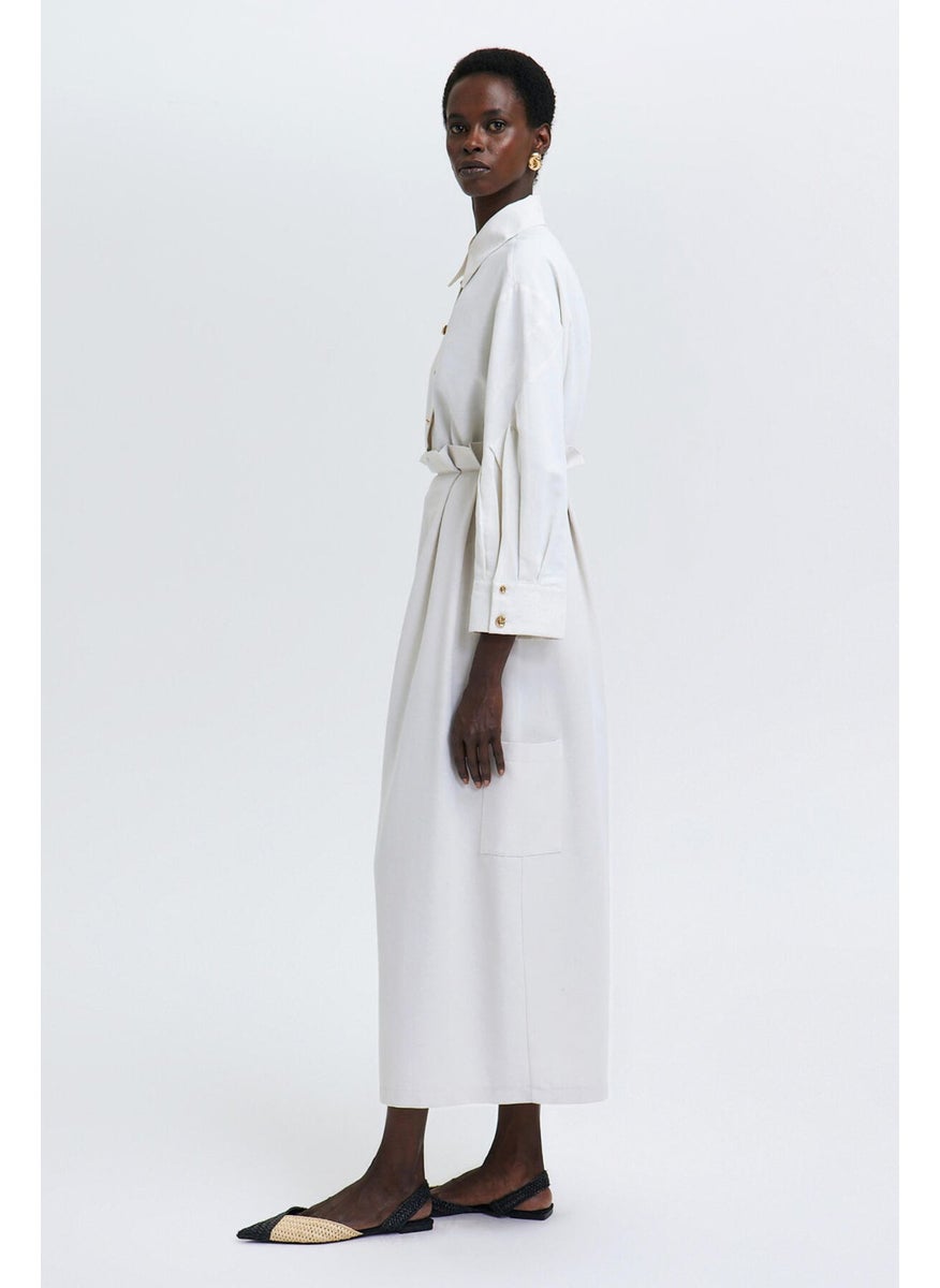 Linen Skirt with Pocket Detail