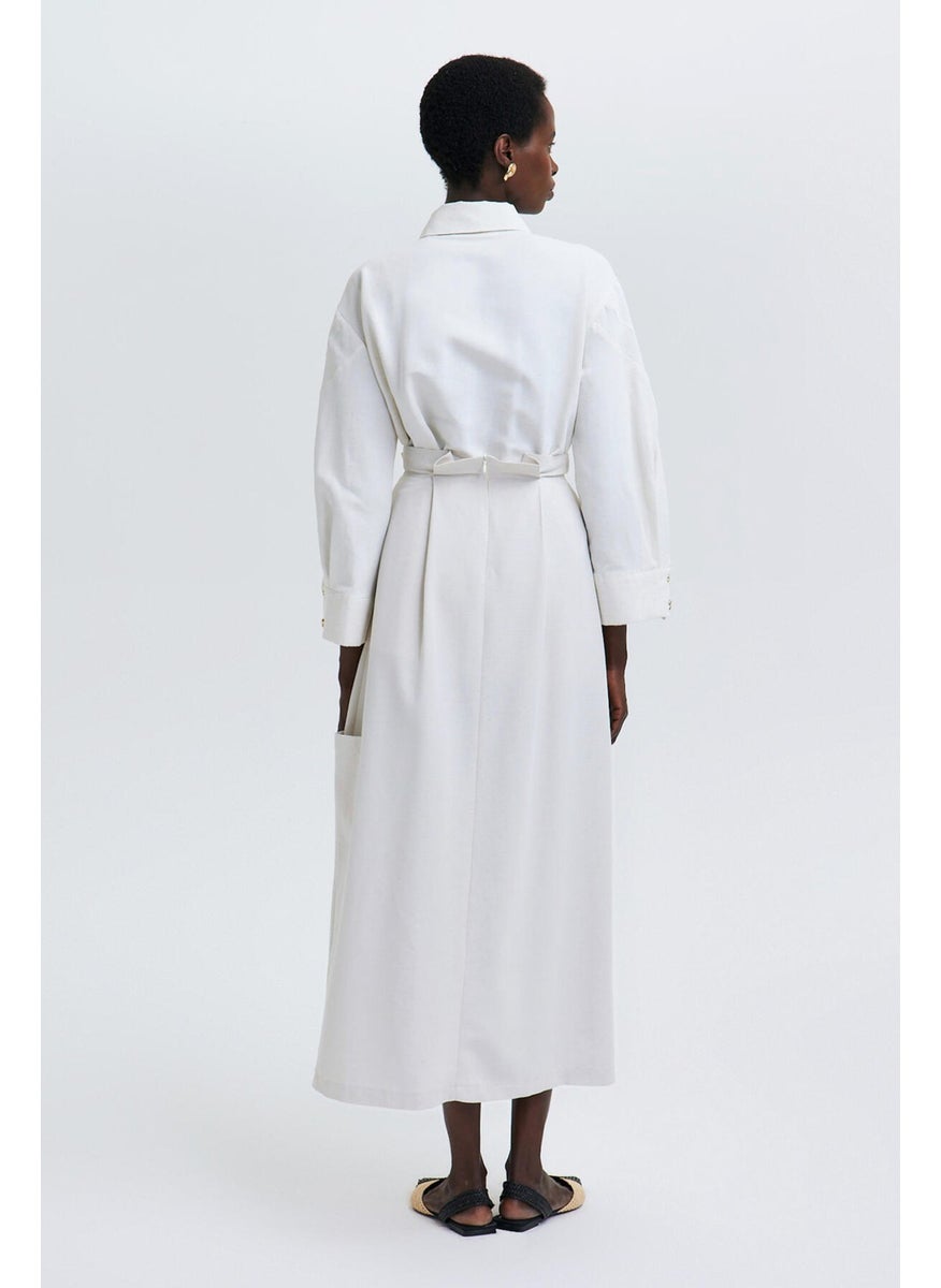 Linen Skirt with Pocket Detail