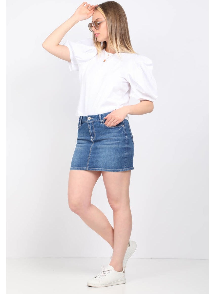 Women's Jean Short Skirt Light Blue