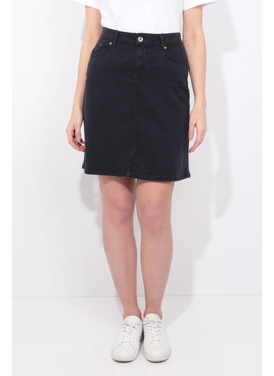Women's Navy Blue Jean Skirt