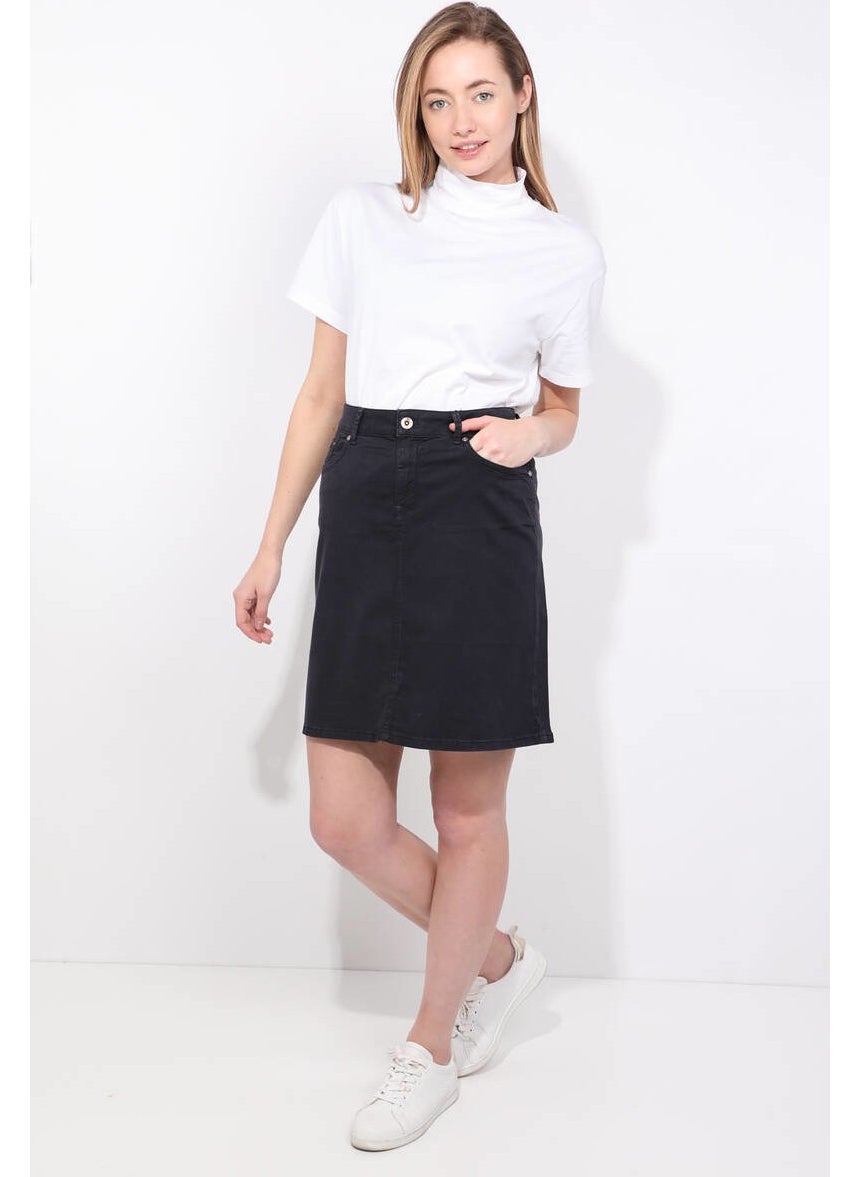 Women's Navy Blue Jean Skirt