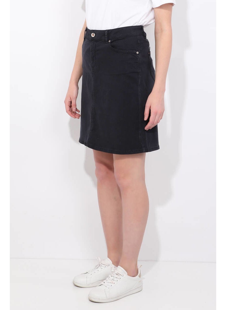 Women's Navy Blue Jean Skirt