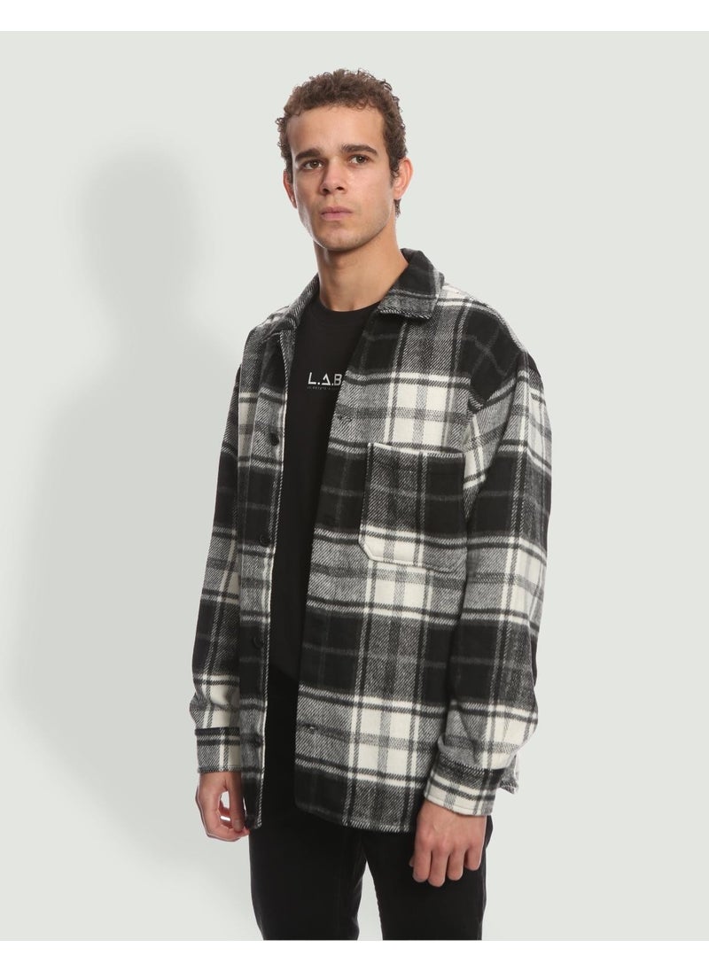Men's Plaid Patterned Long Sleeve Shirt - 12239303