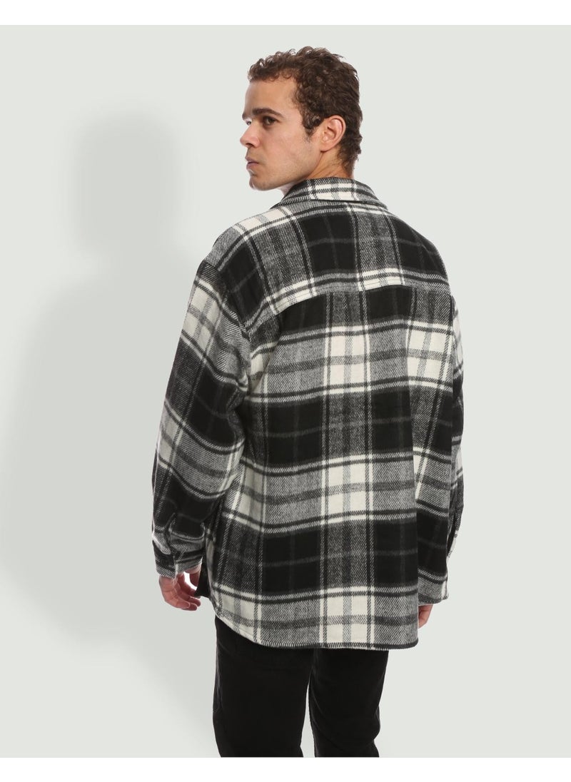 Men's Plaid Patterned Long Sleeve Shirt - 12239303