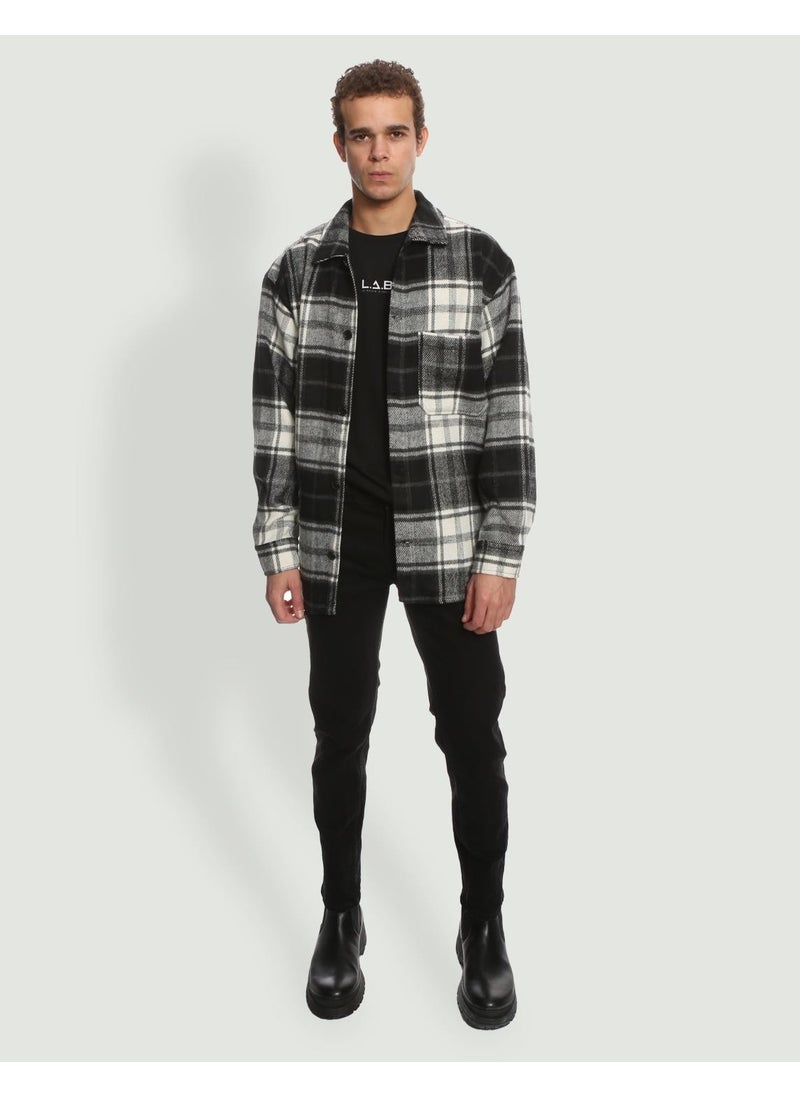 Men's Plaid Patterned Long Sleeve Shirt - 12239303