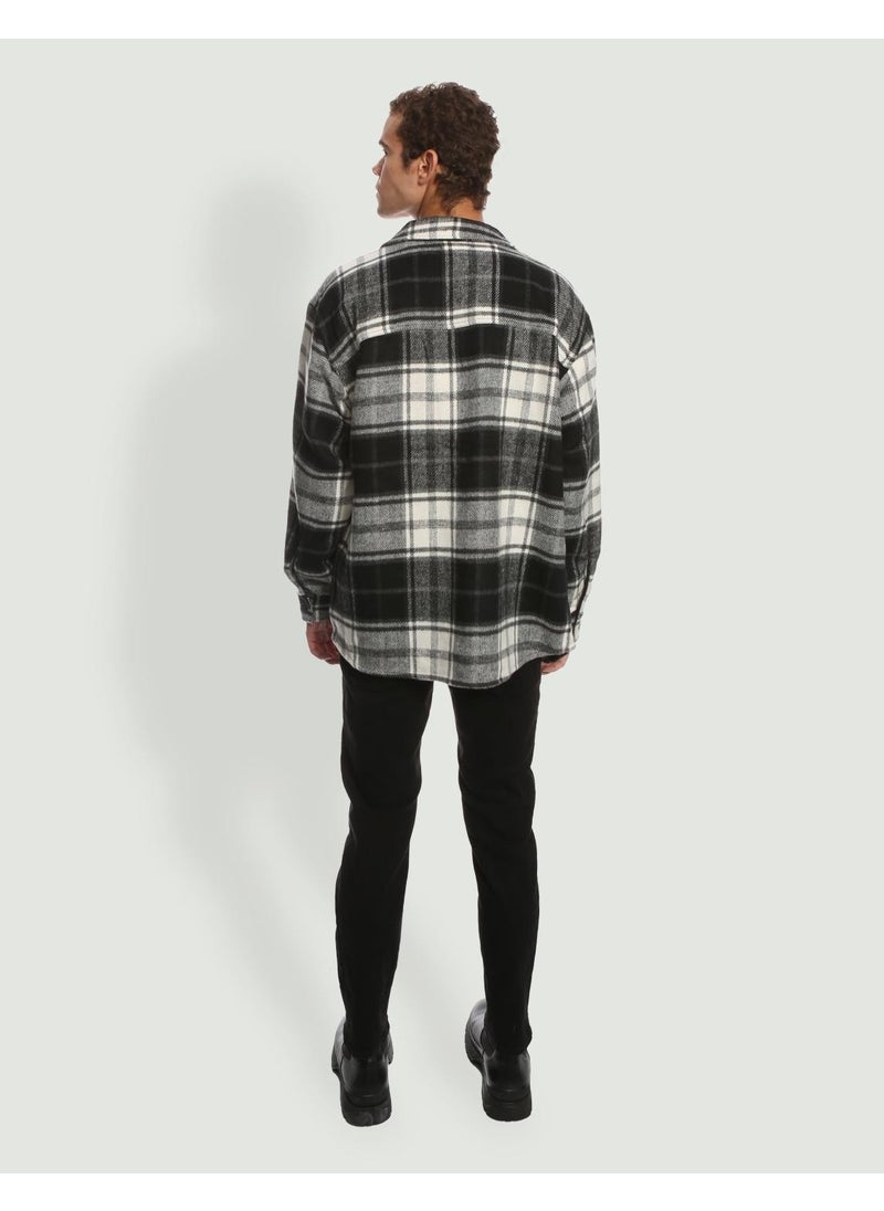 Men's Plaid Patterned Long Sleeve Shirt - 12239303